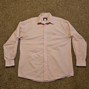 Wrangler Breast Cancer Shirt Mens Large Pink Striped Western Rodeo
